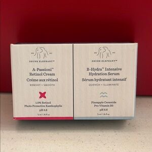 Drunk Elephant Retinol Cream and Hydration Serum Duo Set New in box! GWP